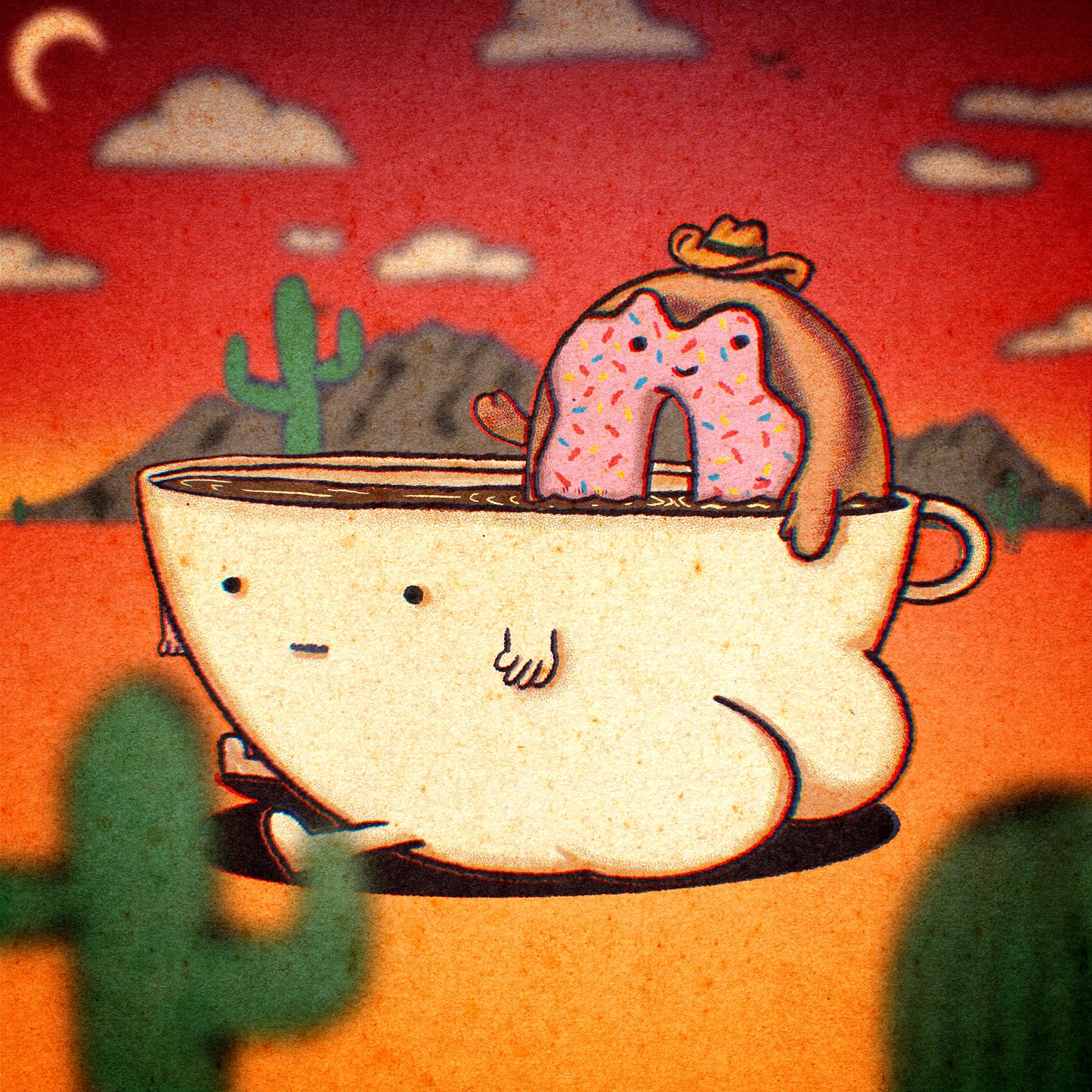 Coffee and Donut Art Print